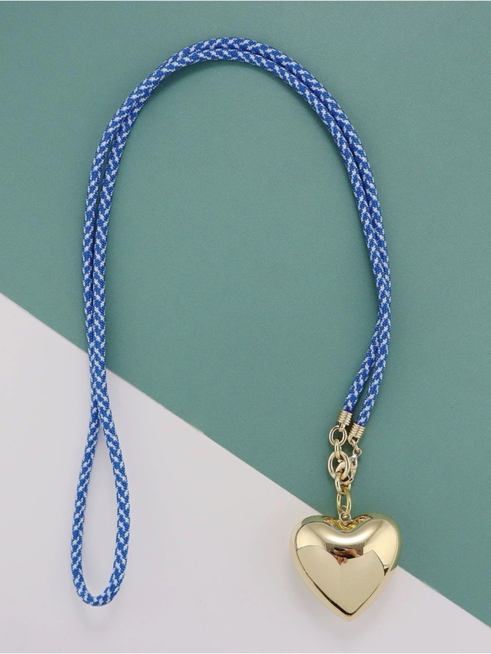 Roxanne Assoulin The Happy Cord Charm Necklace Gold Blue